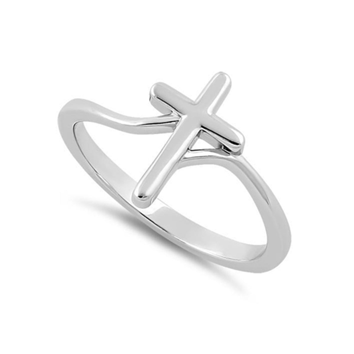 Christian Cross Ring - Sterling Silver