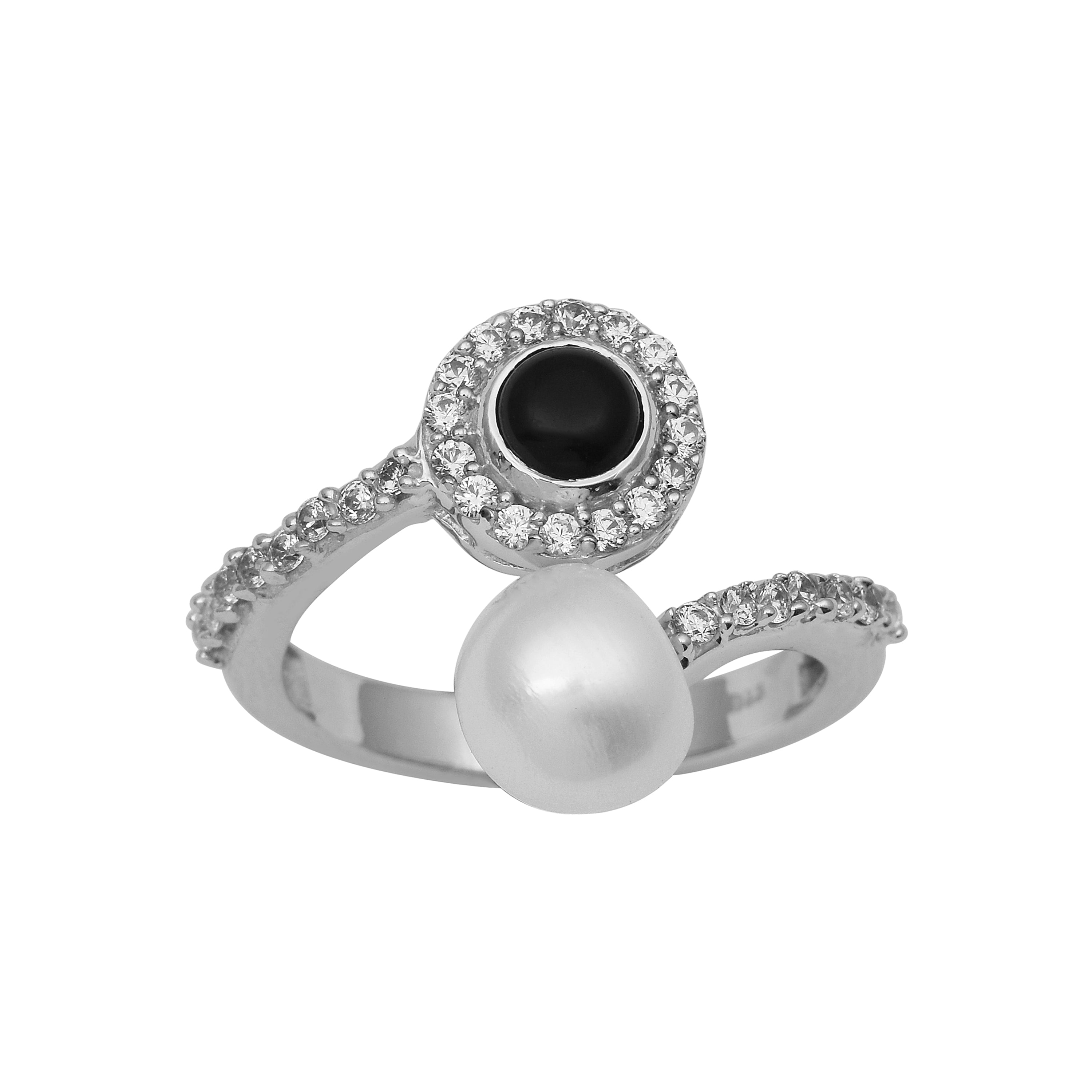 Pearl Black Spinel Ring - Sterling Silver