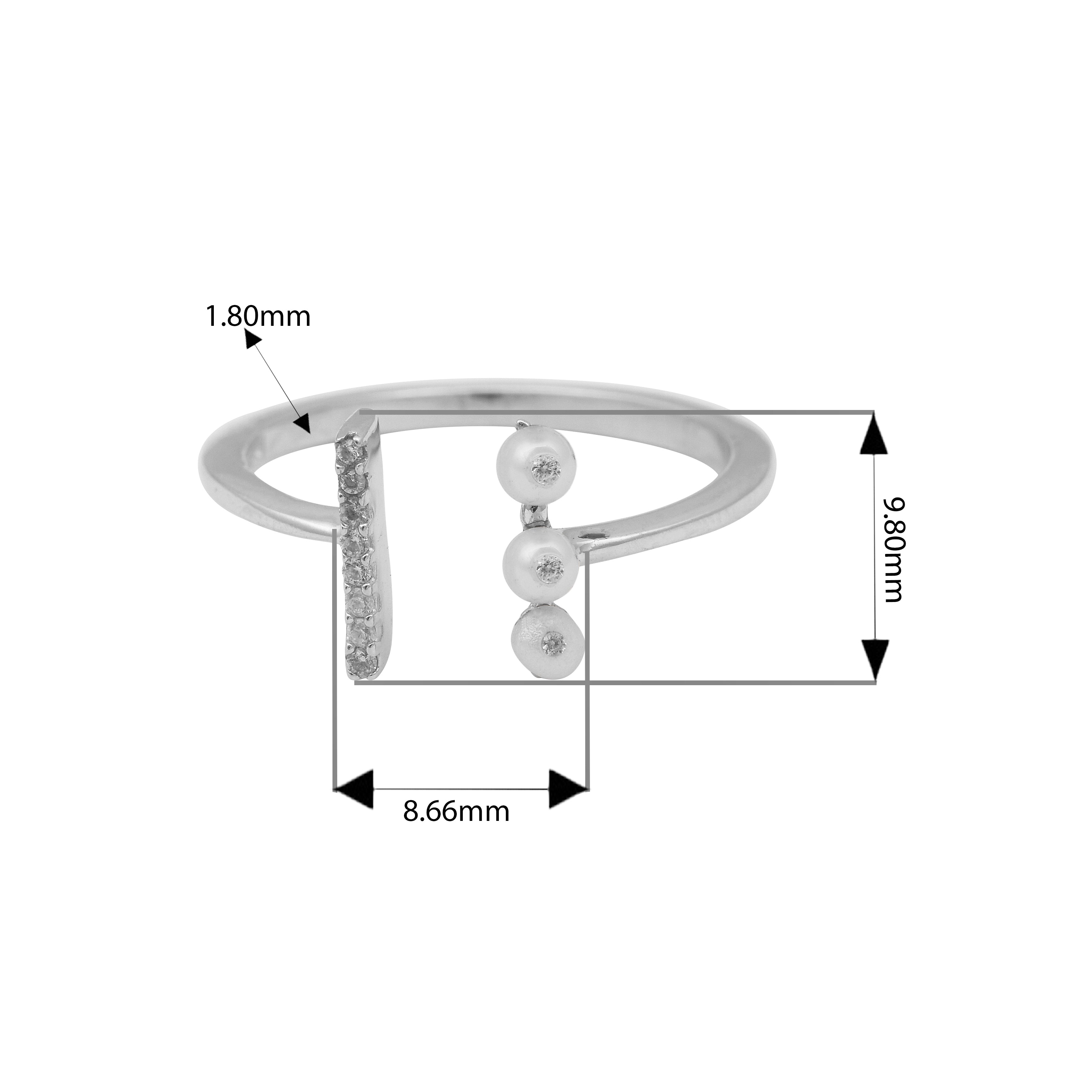 Anello con fascia parallela di perle