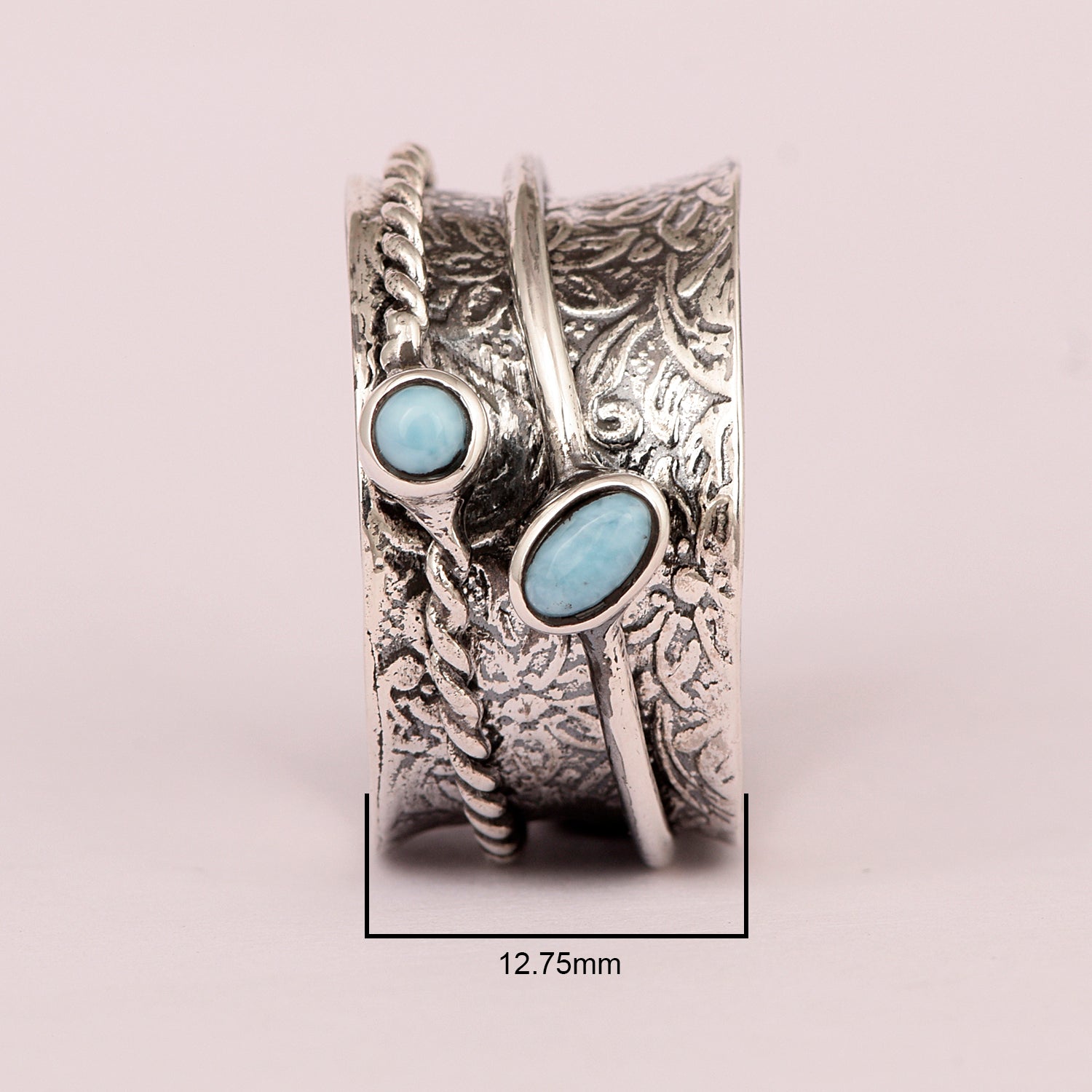 Larimar Spinner Ring – Sterling Silver