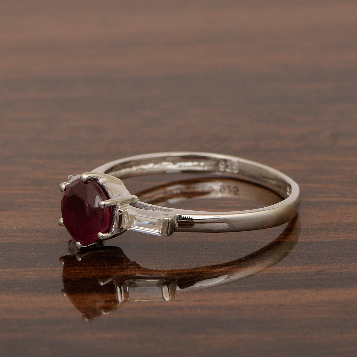 Ruby with silver ring hotsell