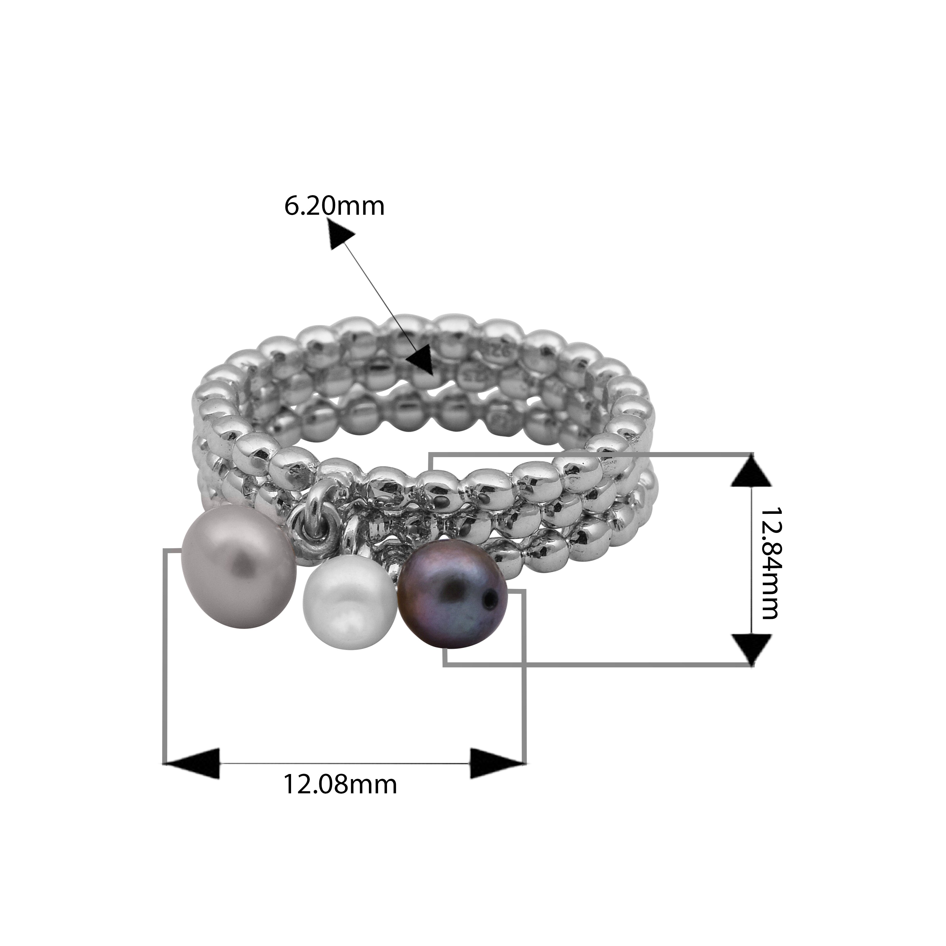 Anello impilabile con più perle