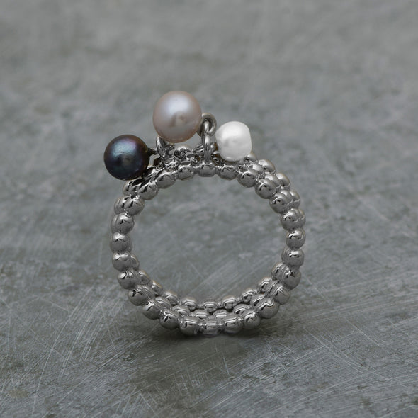 Multi Pearl Stackable Ring