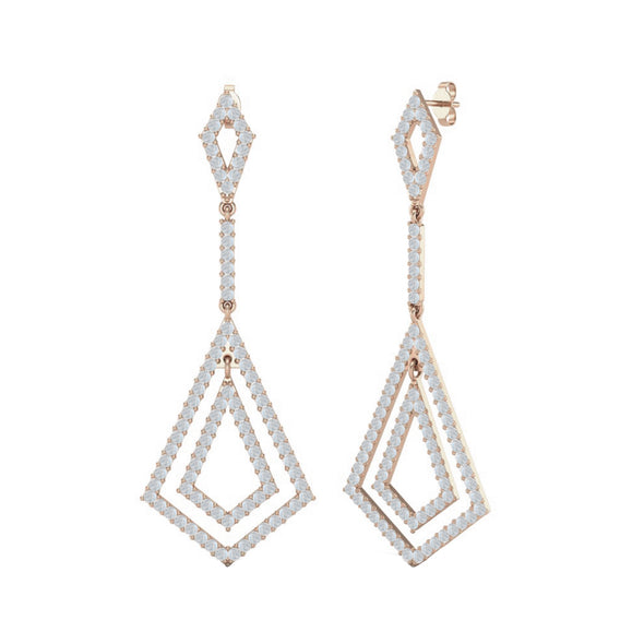 925 Sterling Silver long Dangle Moissanite Diamond Women Chandelier Earrings