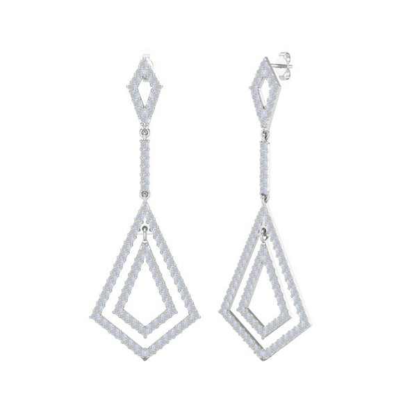 925 Sterling Silver long Dangle Moissanite Diamond Women Chandelier Earrings