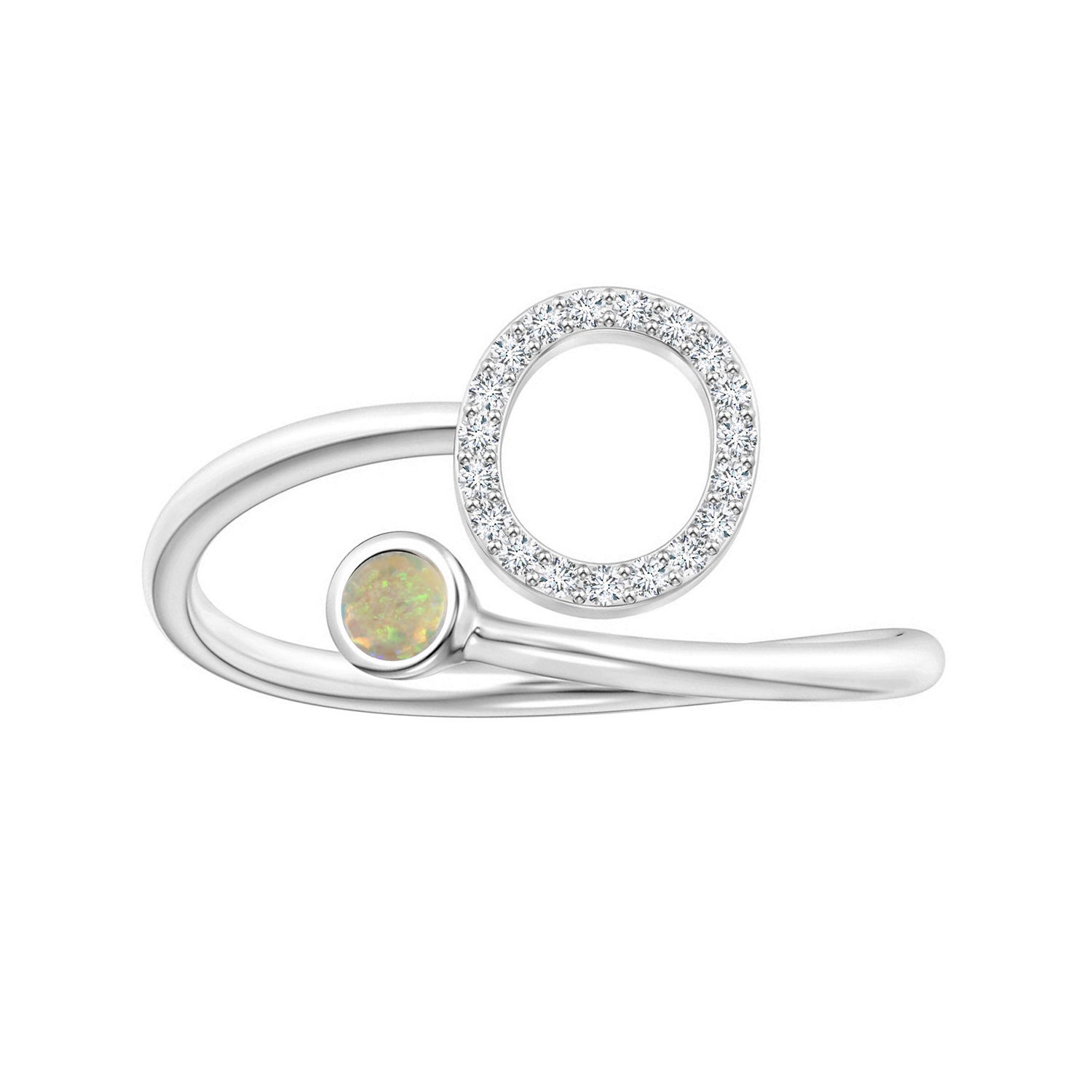 Initials Ethiopian Opal Alphabet Ring