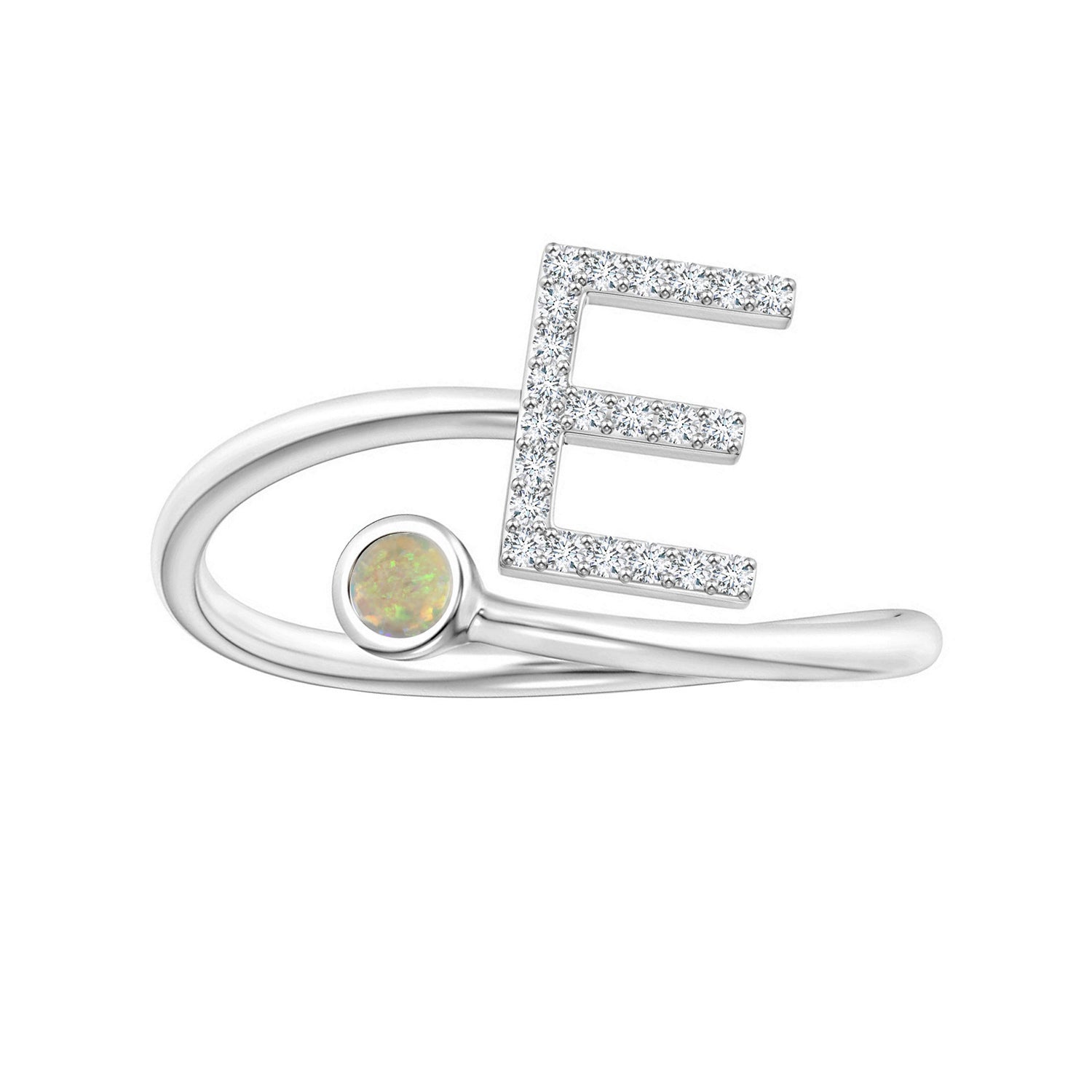 Initials Ethiopian Opal Alphabet Ring