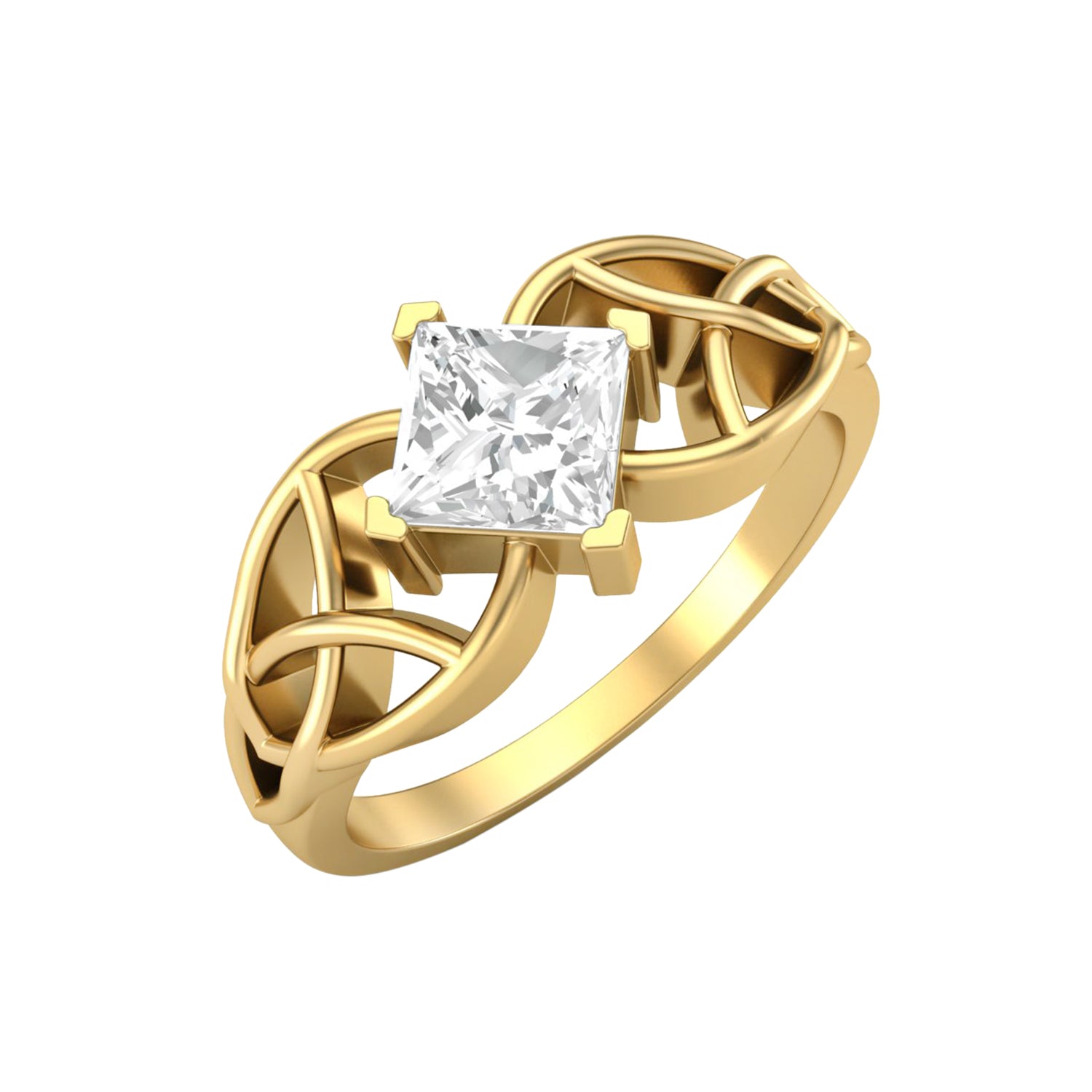 Moissanite Celtic Knot Design Ring – Sterling Silver