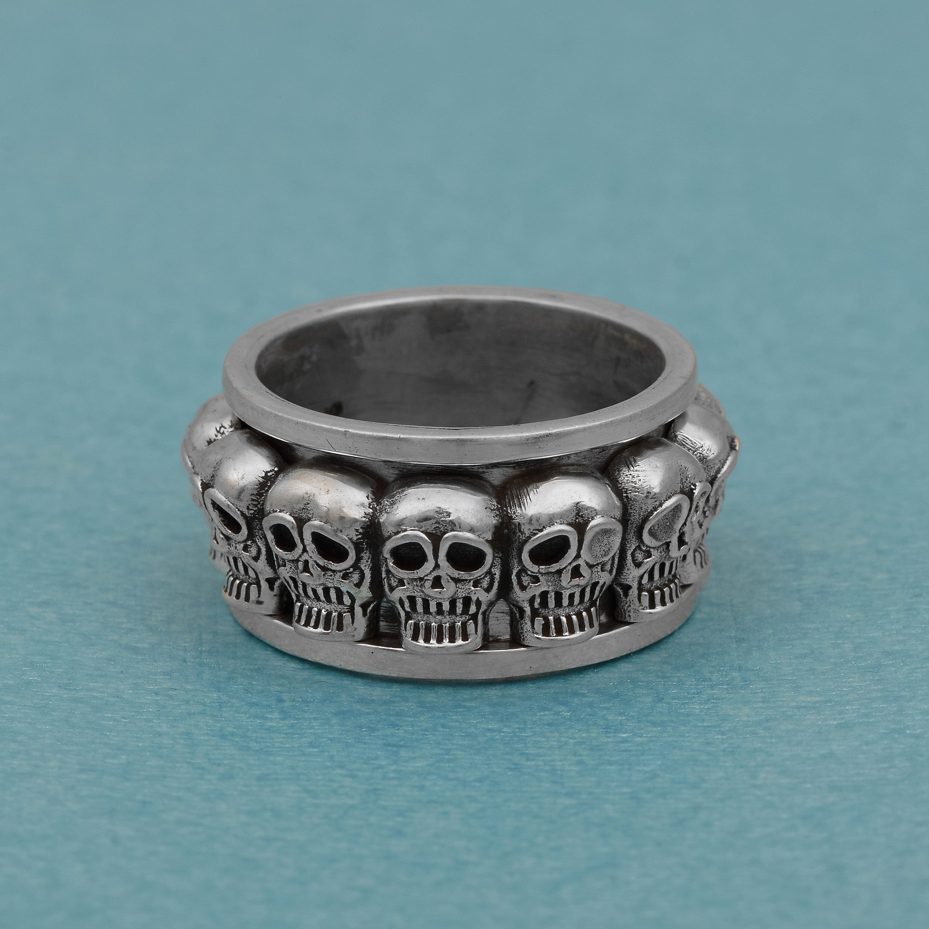 Gothic Skull Spinner Ring - Sterling Silver Rings SHINE JEWEL