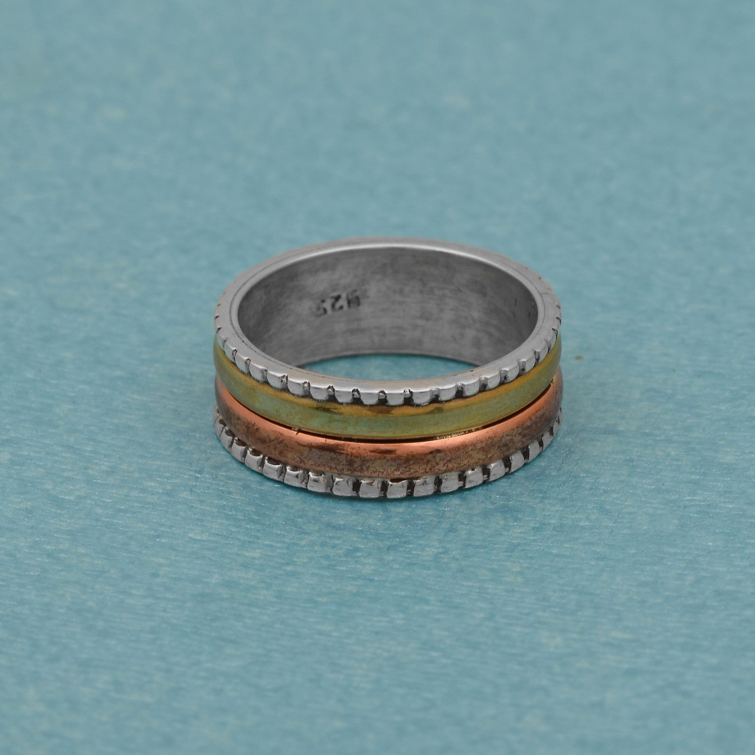 Twin Spinner Band Ring - Sterling Silver Rings SHINE JEWEL