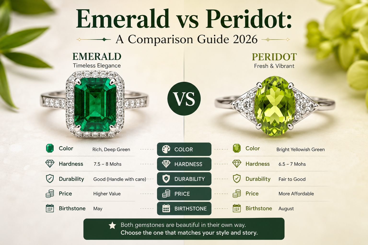 Emerald vs Peridot:
