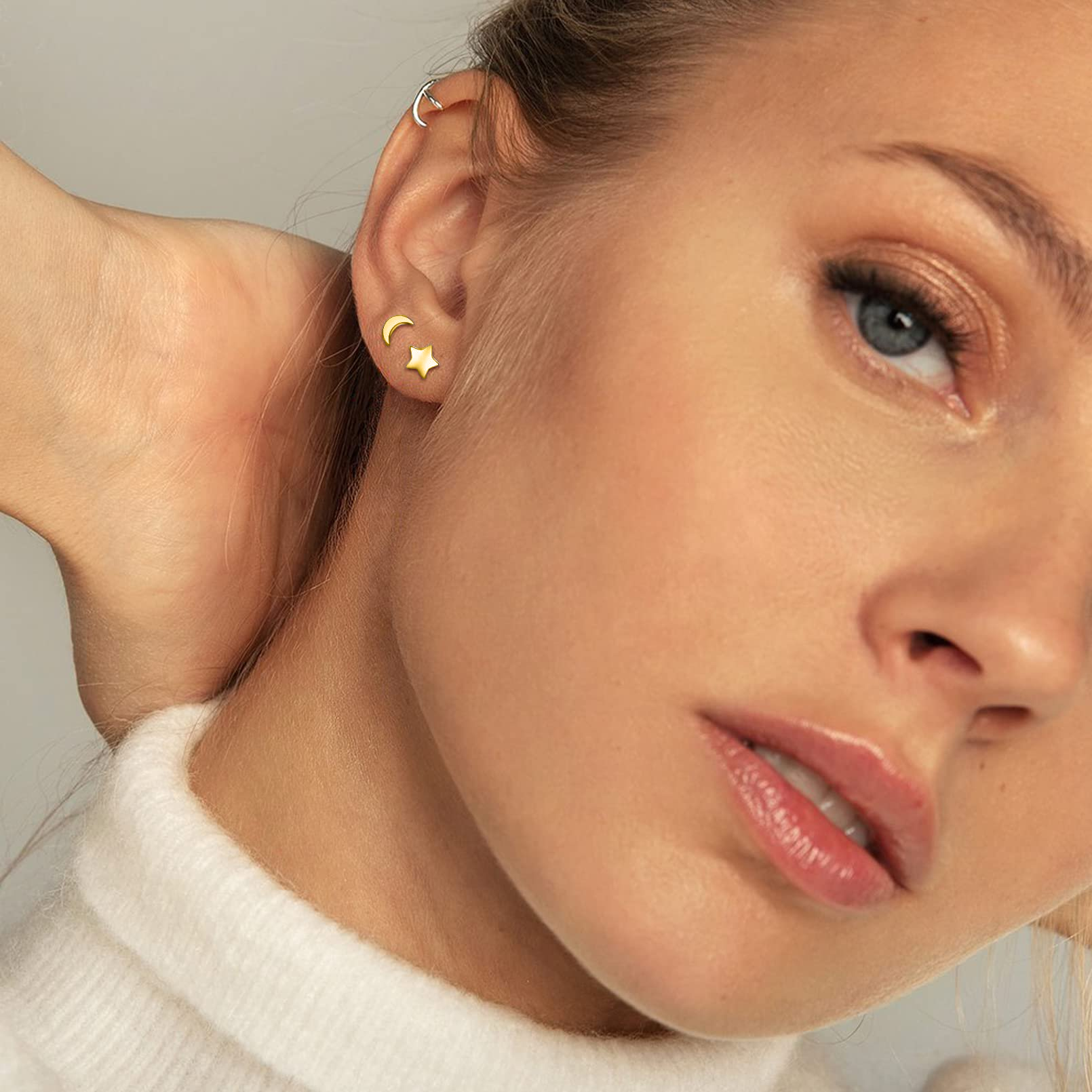 Star & Moon Stud Earrings