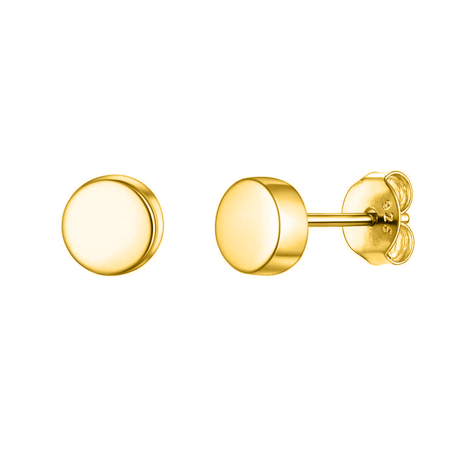 Round Disc Stud Earrings