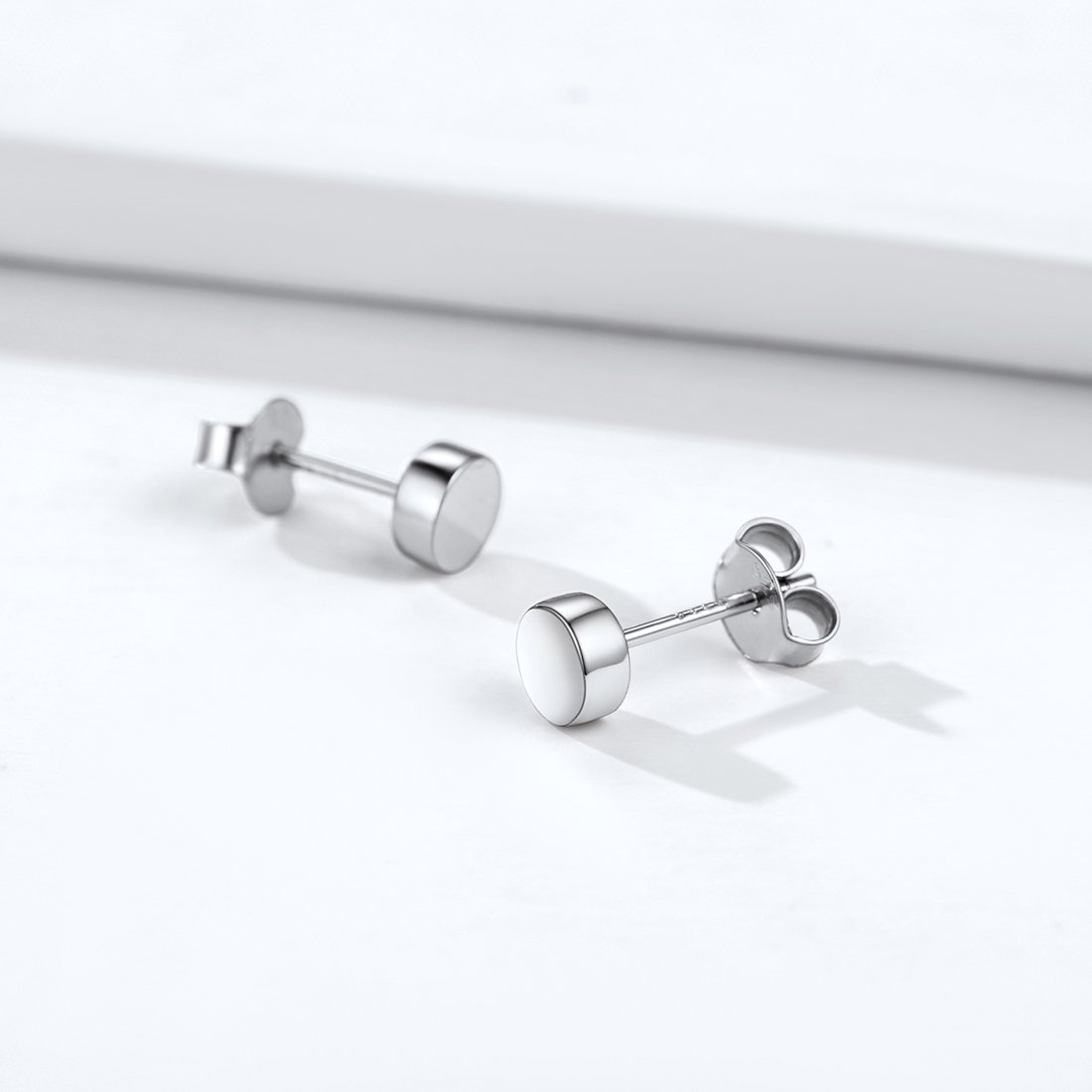 Round Disc Stud Earrings