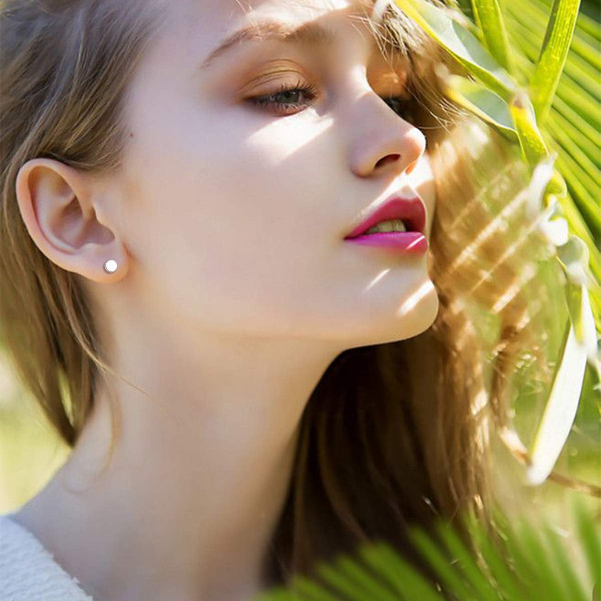 Round Disc Stud Earrings