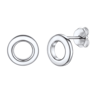 Open Circle Stud Earrings