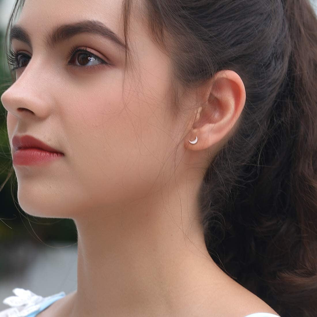 Half Moon Stud Earrings