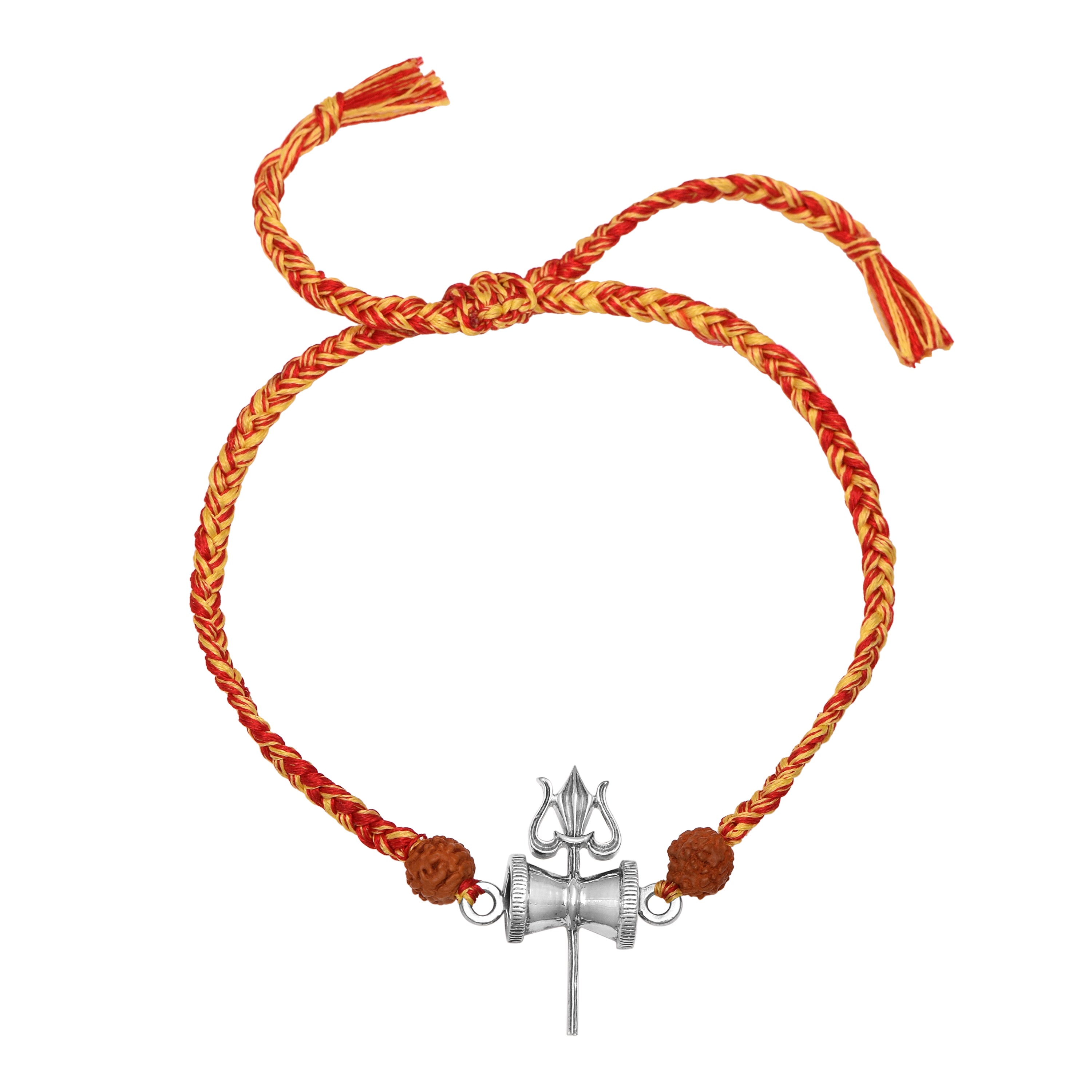 Lord Shiva Trishul Red Thread Rudraksha Bracelet