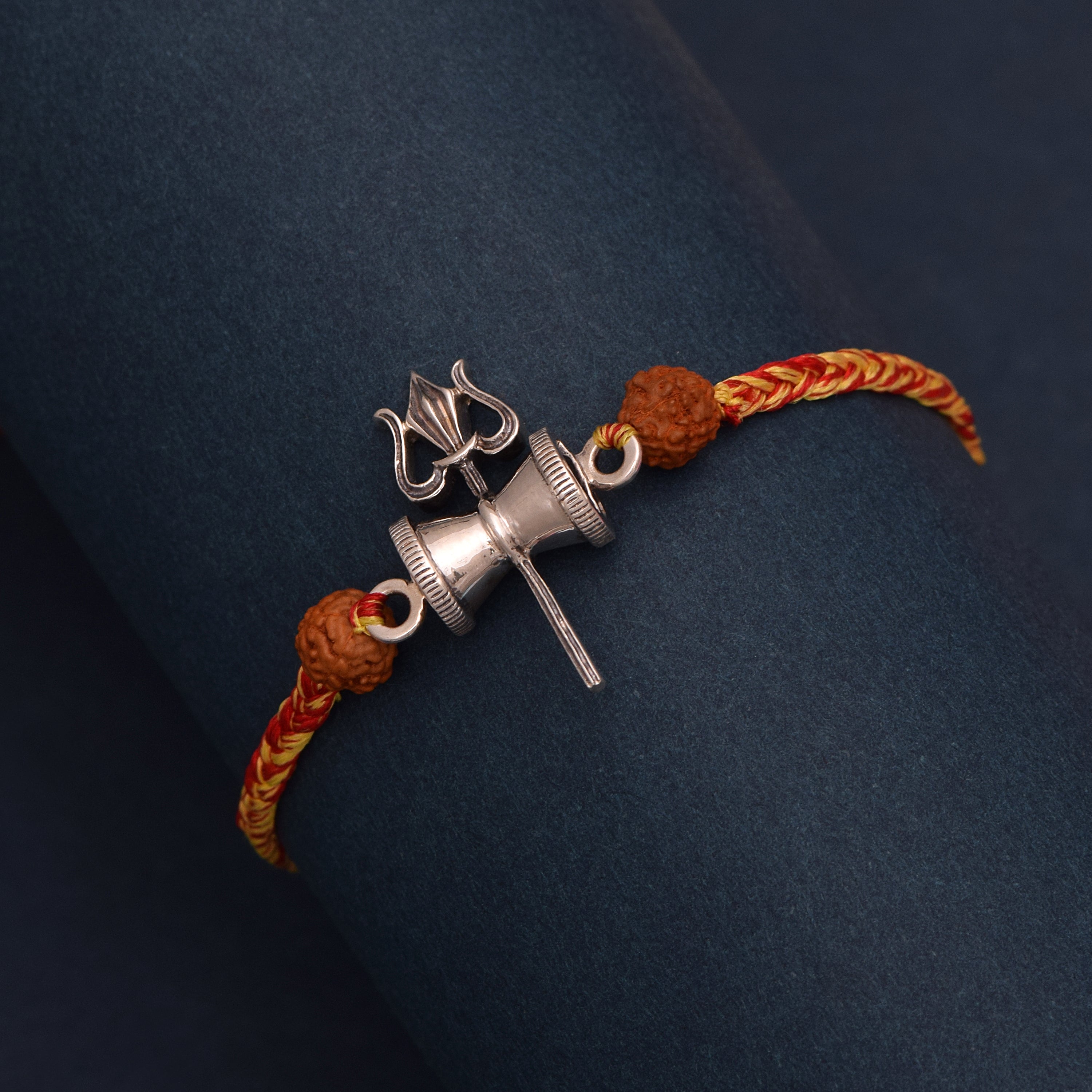 Lord Shiva Trishul Red Thread Rudraksha Bracelet