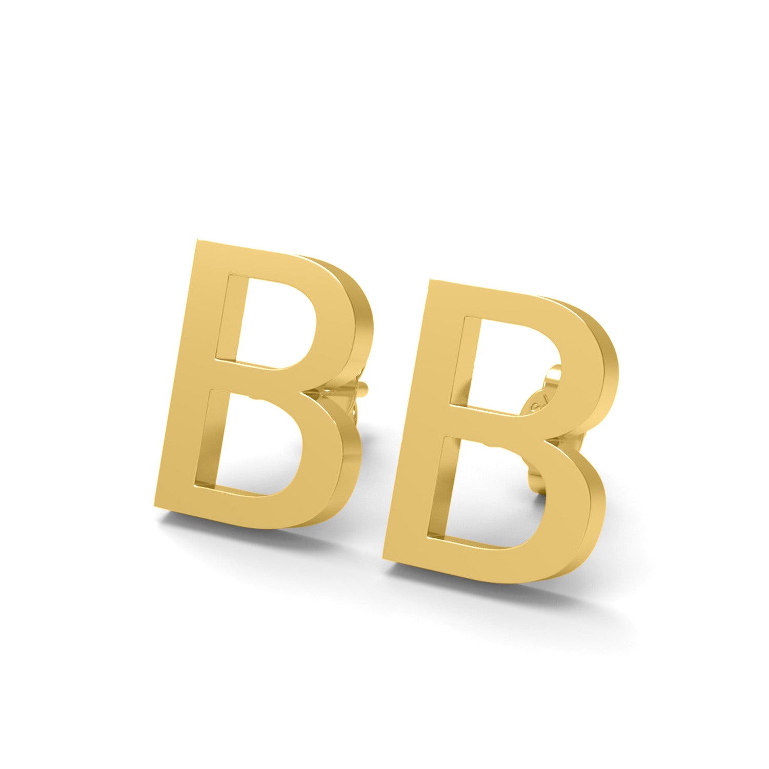 Initial "B" Monogram Stud Earring – Sterling Silver