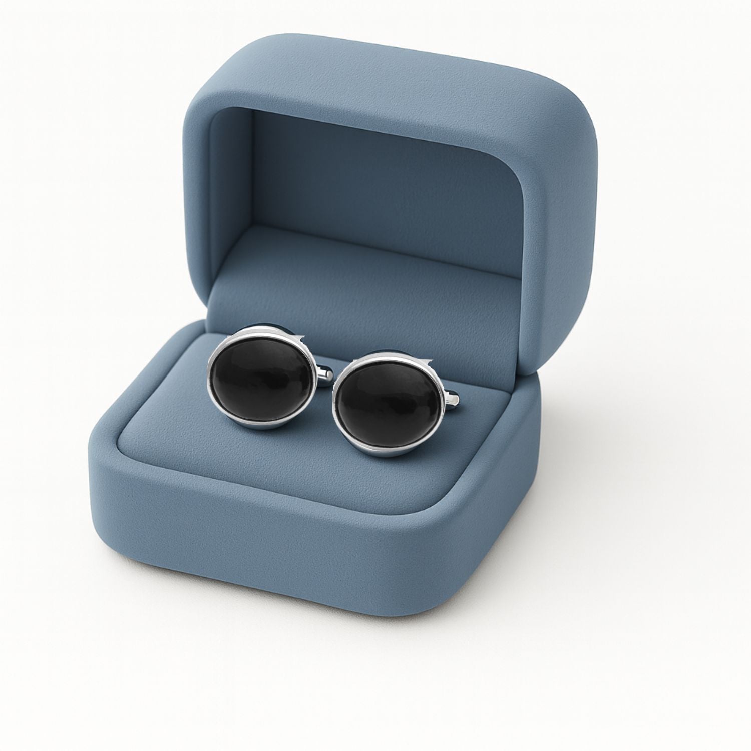Oval Black Onyx Cufflinks – Sterling Silver