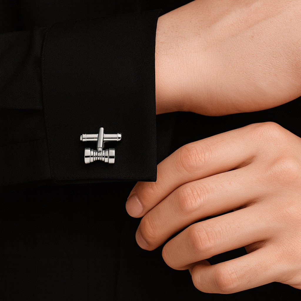 Barrel Cufflinks – Sterling Silver