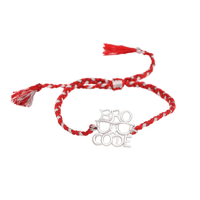 925 Sterling Silver Bro Code Rakhi Bracelet