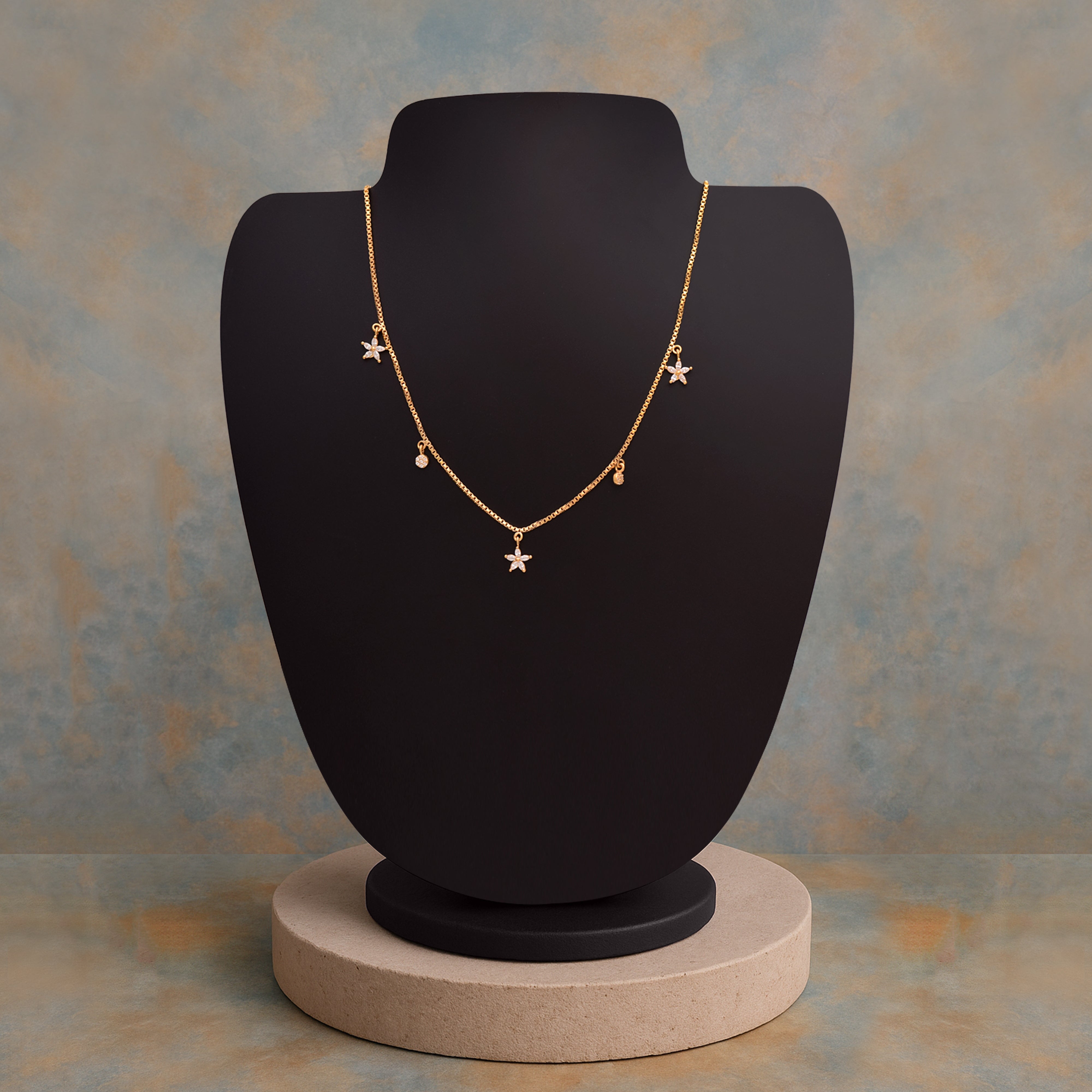 Star & Dot Charm Gold Vermeil Necklace - Sterling Silver
