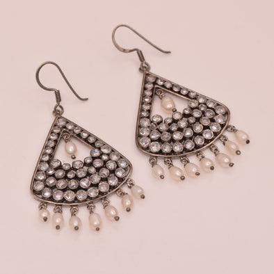 Drop & Dangle Pearl Gemstone 925 Sterling Silver Earrings