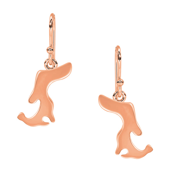 925 Sterling Silver Dachshund Dog Tiny Dangle Animal Earrings For Women