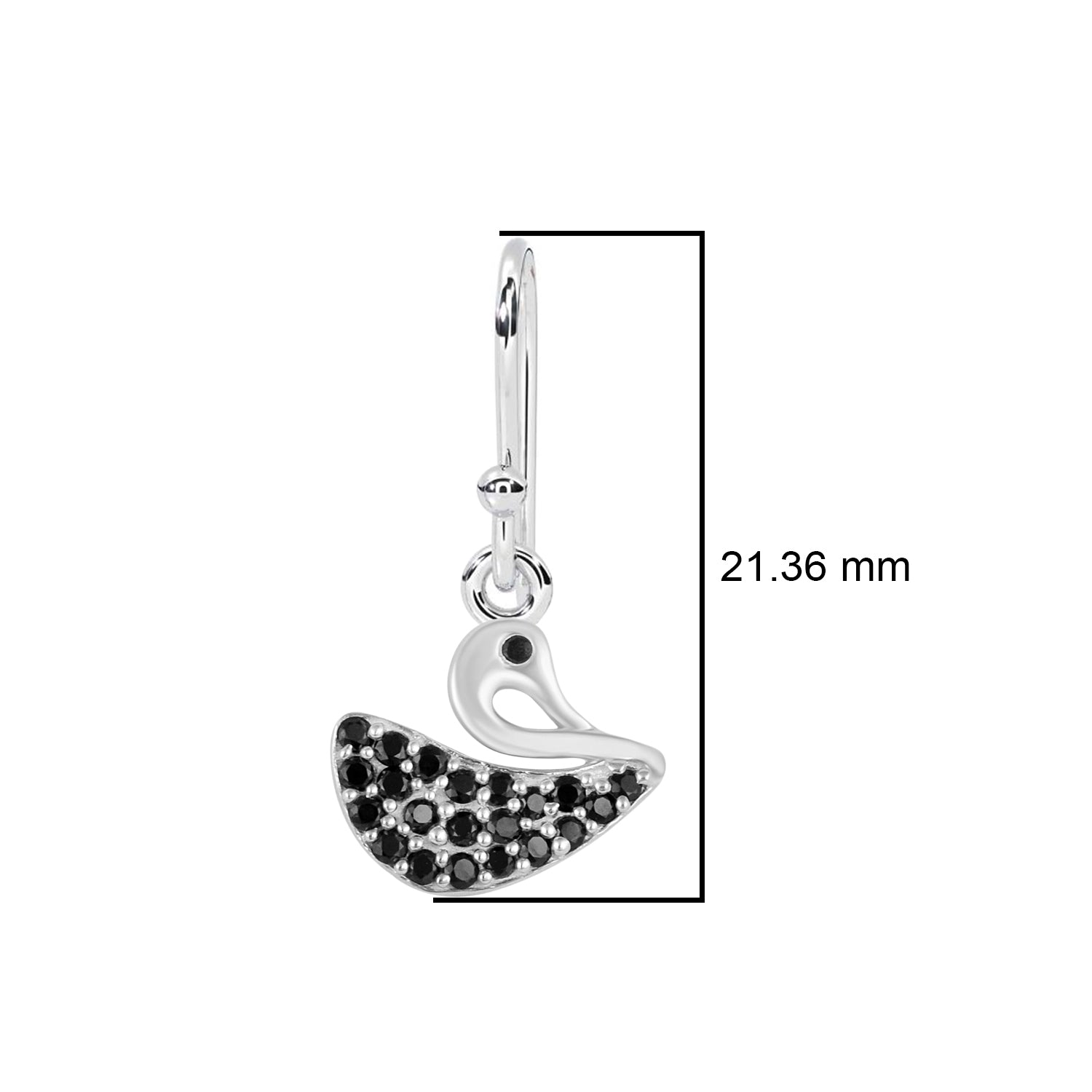 Duck Silhouette Drop Earrings - Sterling Silver