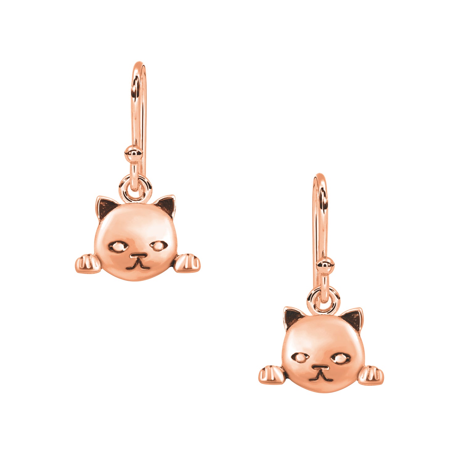 Unique Cat Face Earrings 925 Sterling Silver Animal Earrings For Women Cat Dangle Earrings