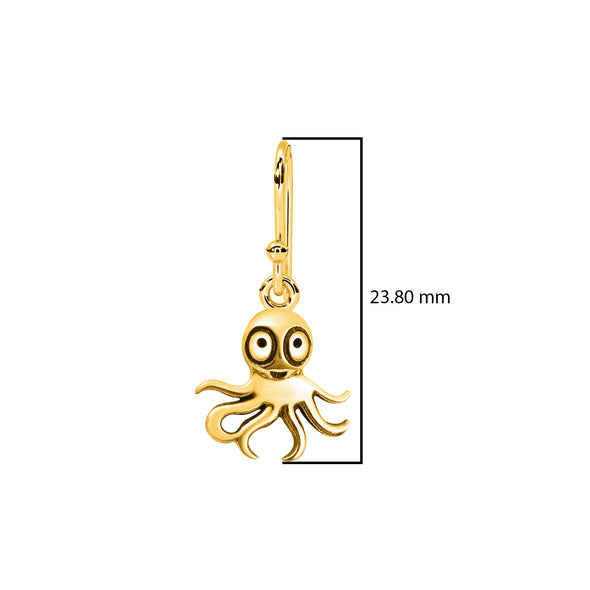 Solid 925 Sterling Silver Unique Octopus Earrings For Women Animal Lover Dangle Earrings Jewelry