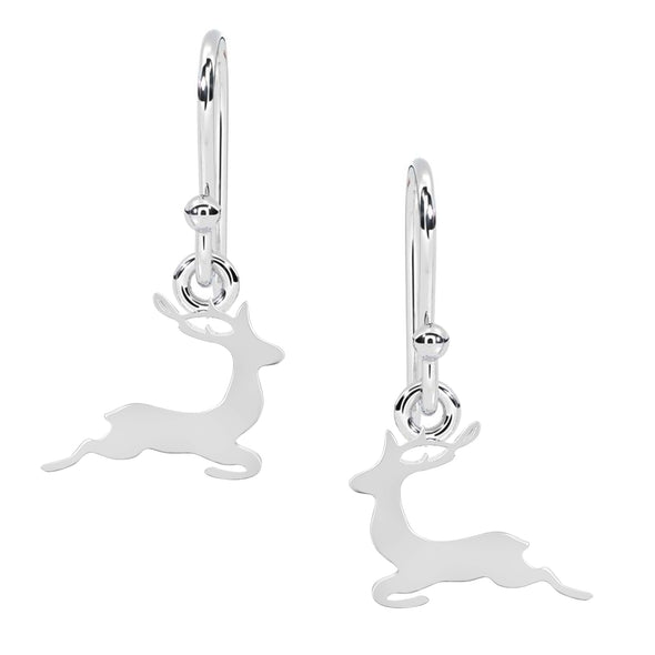 Christmas Tiger Jump Reindeer Dangle Earrings 925 Sterling Silver Animal Earrings For Women