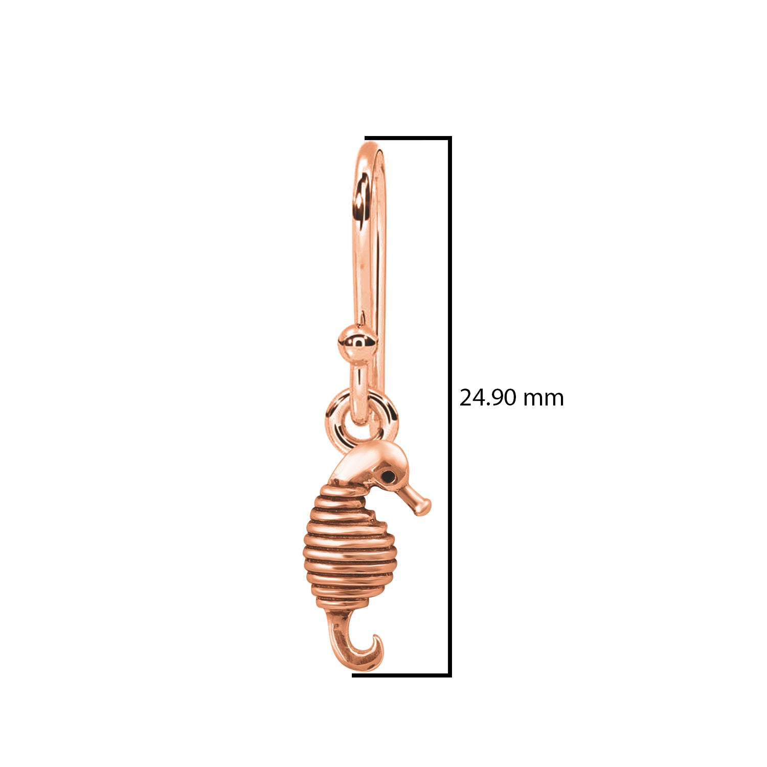 Seahorse Charm Drop Earrings – Nautical Silver Design - Sterling Silver
