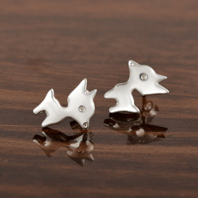 Silver Deer Earrings Unique Deer Studs For Women Reindeer Earrings Animal Jewelry Cute Earrings