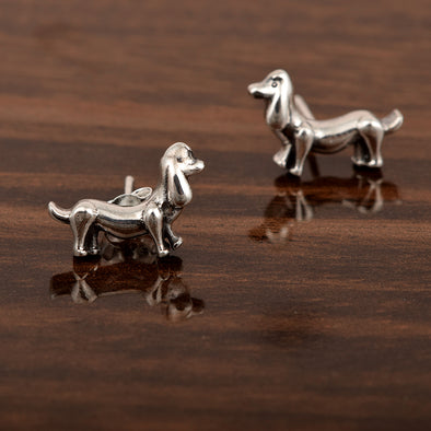 Dachshund Dog Studs Earrings 925 Sterling Silver Lovely Animal Earrings Small Dachshund Earrings