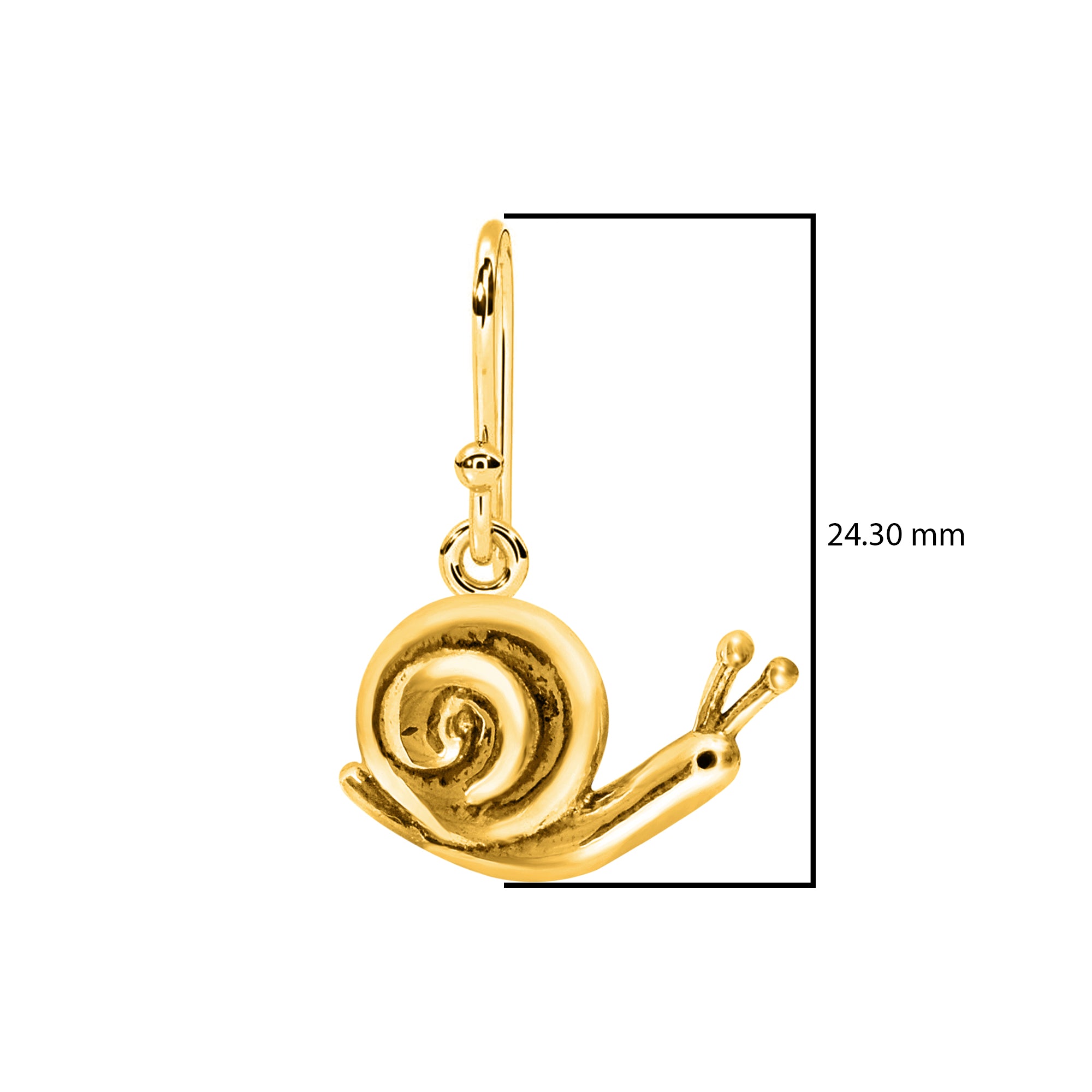 Whimsical Snail Drop Earrings – Artistic Spiral Shell Design - Sterling Silver