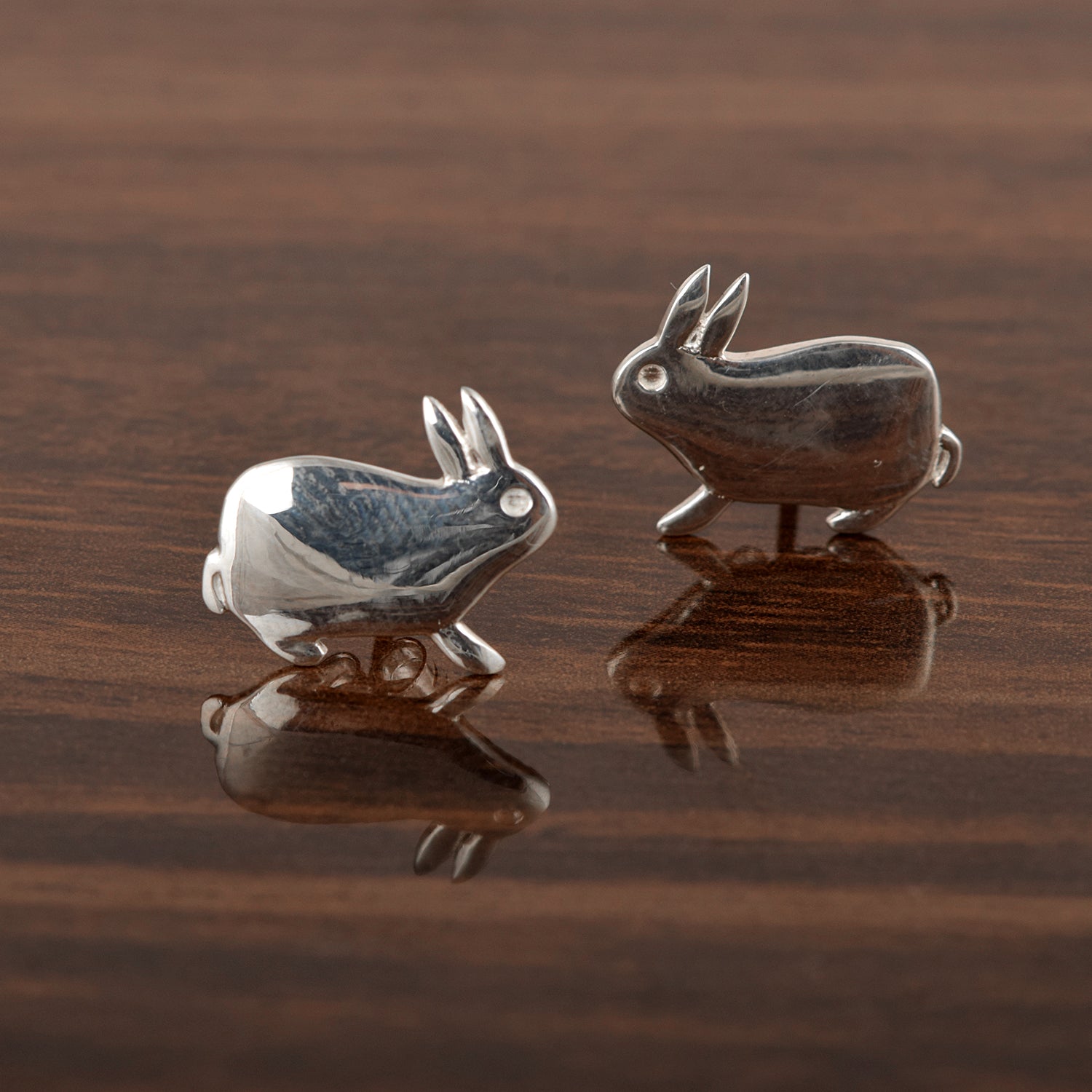 Bunny Rabbit Stud Earrings - Sterling Silver