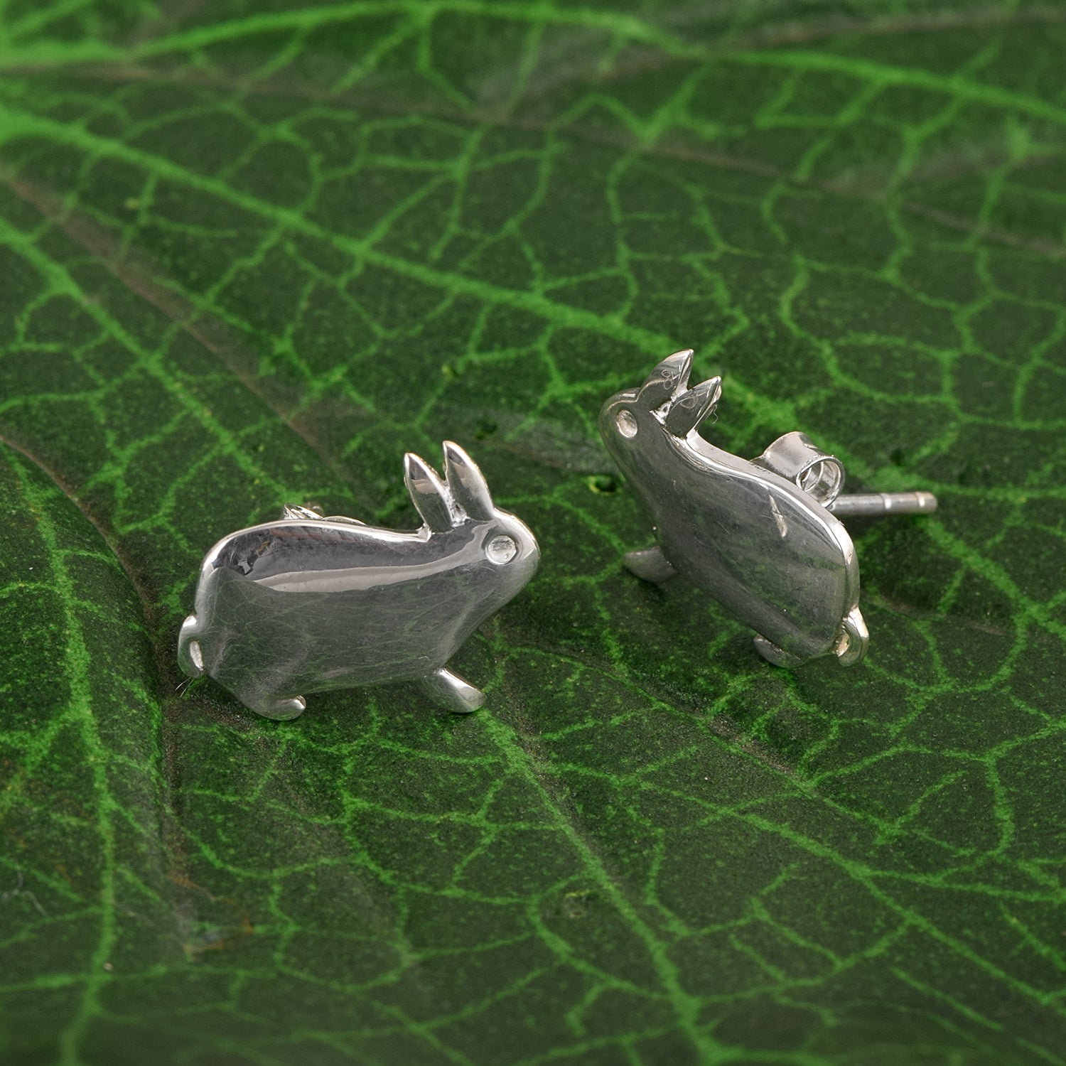 Bunny Rabbit Stud Earrings - Sterling Silver