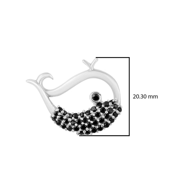 925 Sterling Silver Fish Earrings For Women Animal Studs Earrings Black Spinel Earrings