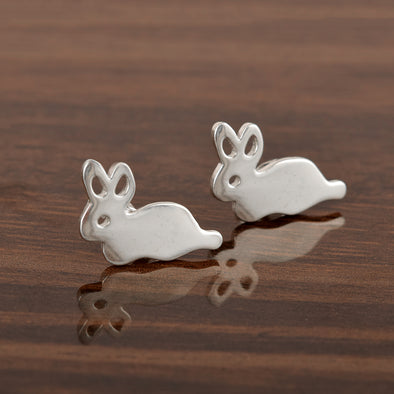 Cute Small Rabbit Earrings 925 Sterling Silver Bunny Earrings Unique Rabbit Jewelry Earrings