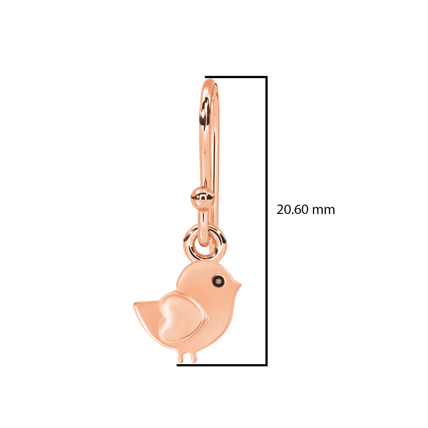 Charming Bird Dangle Earrings - Sterling Silver