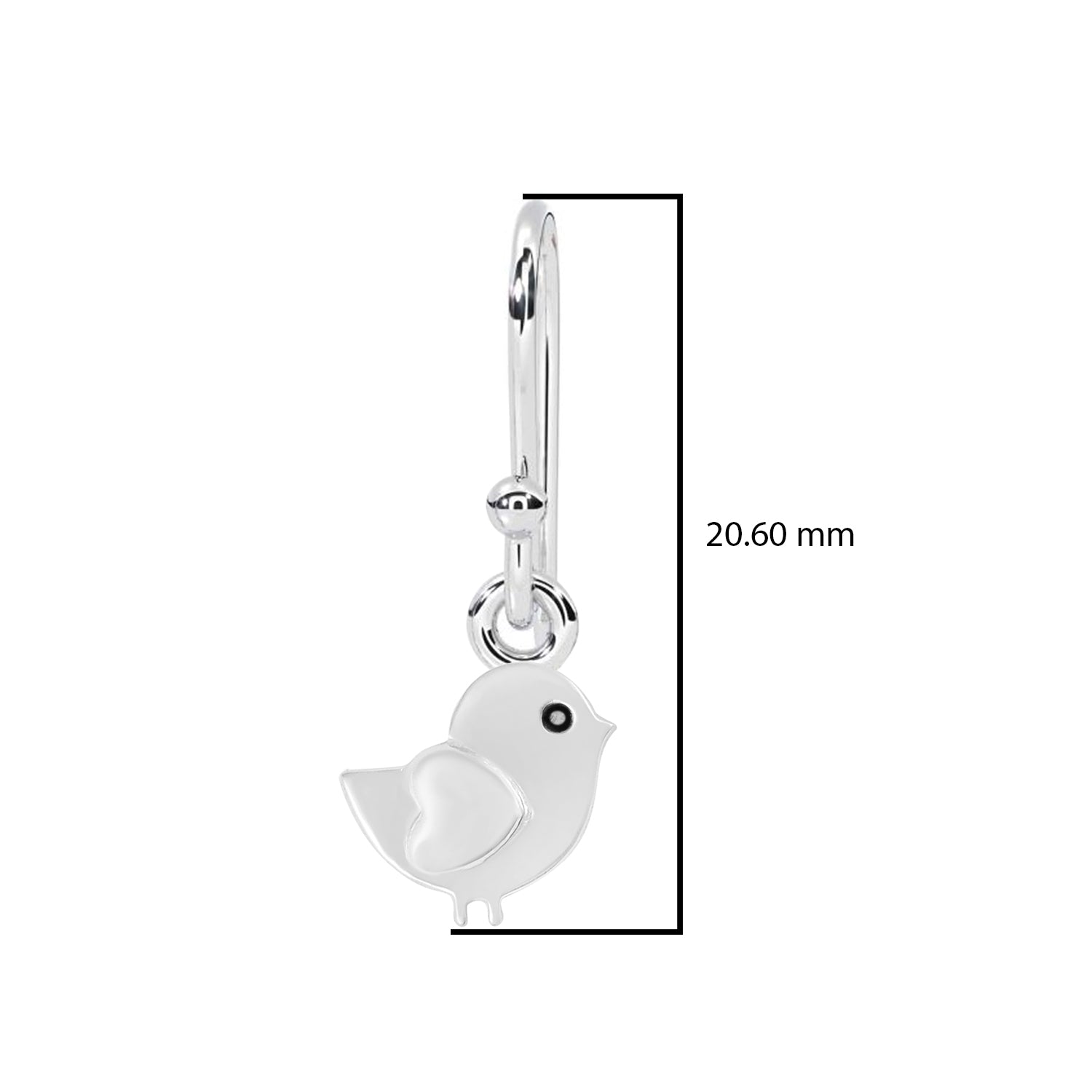 Charming Bird Dangle Earrings - Sterling Silver