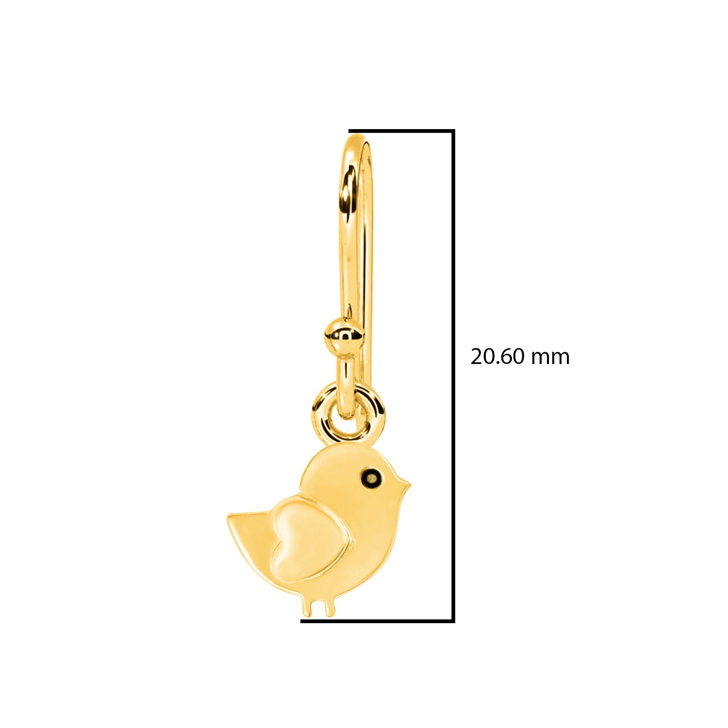 Charming Bird Dangle Earrings - Sterling Silver