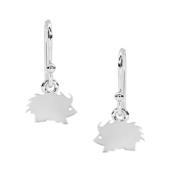 925 Sterling Silver Adorable Hedgehog Dangle Earrings Animal lover Earrings Minimalist Earrings