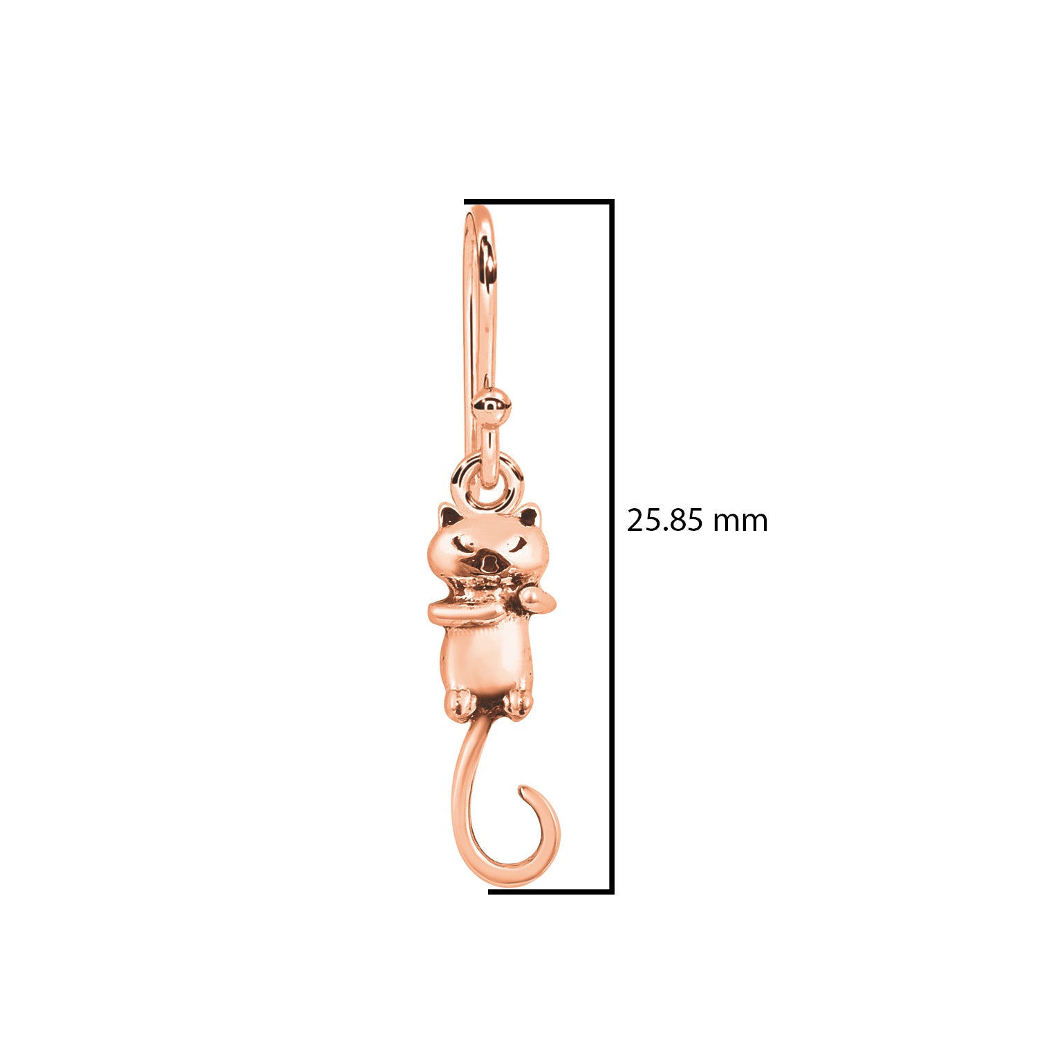 Whimsical Cat Hook Earrings - Sterling Silver