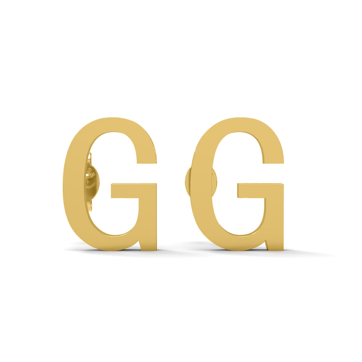 Orecchini a bottone con monogramma iniziale "G" – Argento Sterling