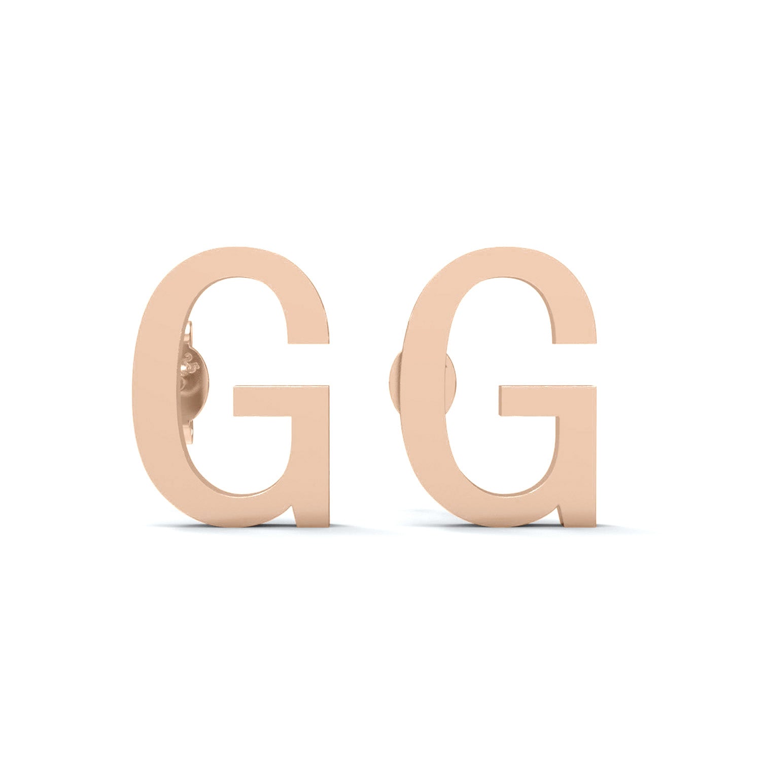 Orecchini a bottone con monogramma iniziale "G" – Argento Sterling