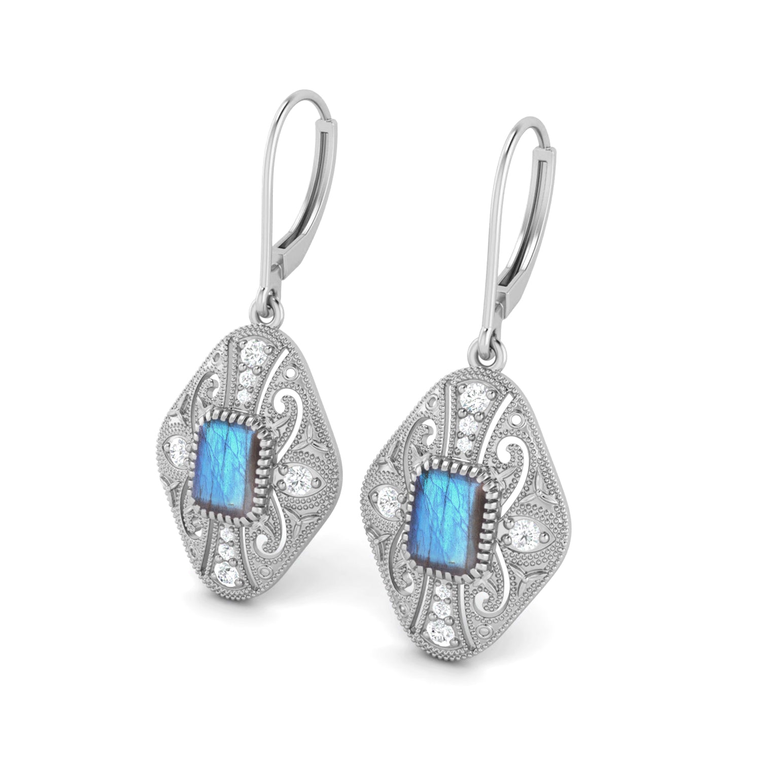 Labradorite Filigree Dangle Earrings